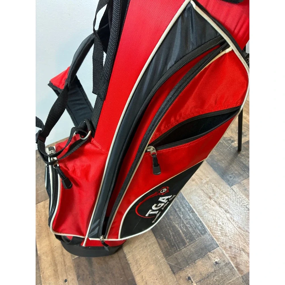 TGA Premier Junior Golf Stand Bag Red Black White Dual Strap kids Youth